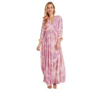 Young, Fabulous & Broke Sheena Tie-dye cover up dress in pink